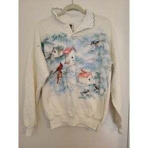 Vintage Art Unlimited Birdhouse Print Sweatshirt